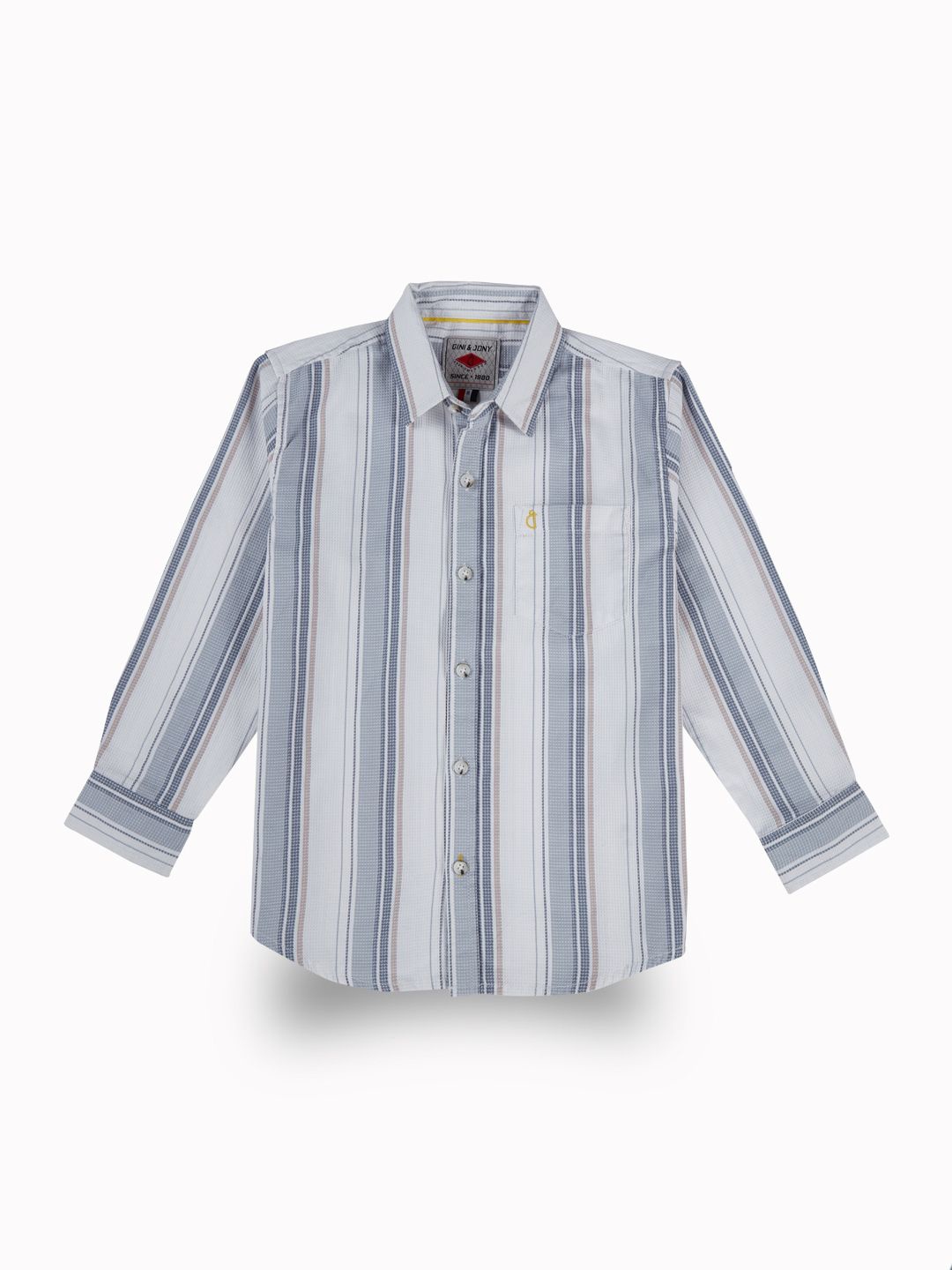 

Gini and Jony Boys Comfort Opaque Striped Casual Shirt, Blue