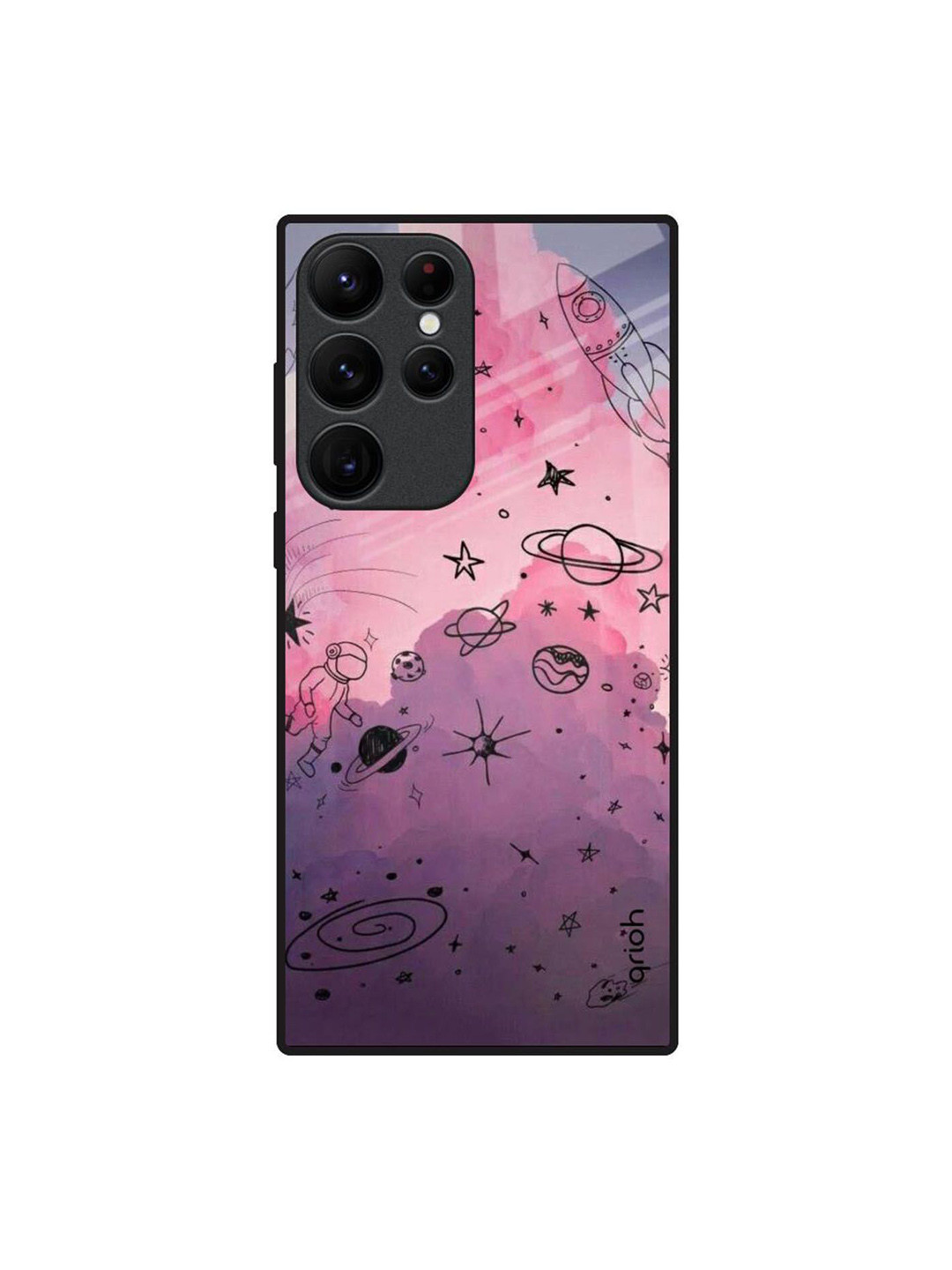 

QRIOH Space Doodles Printed Samsung Galaxy S22 Ultra Back Case, Purple