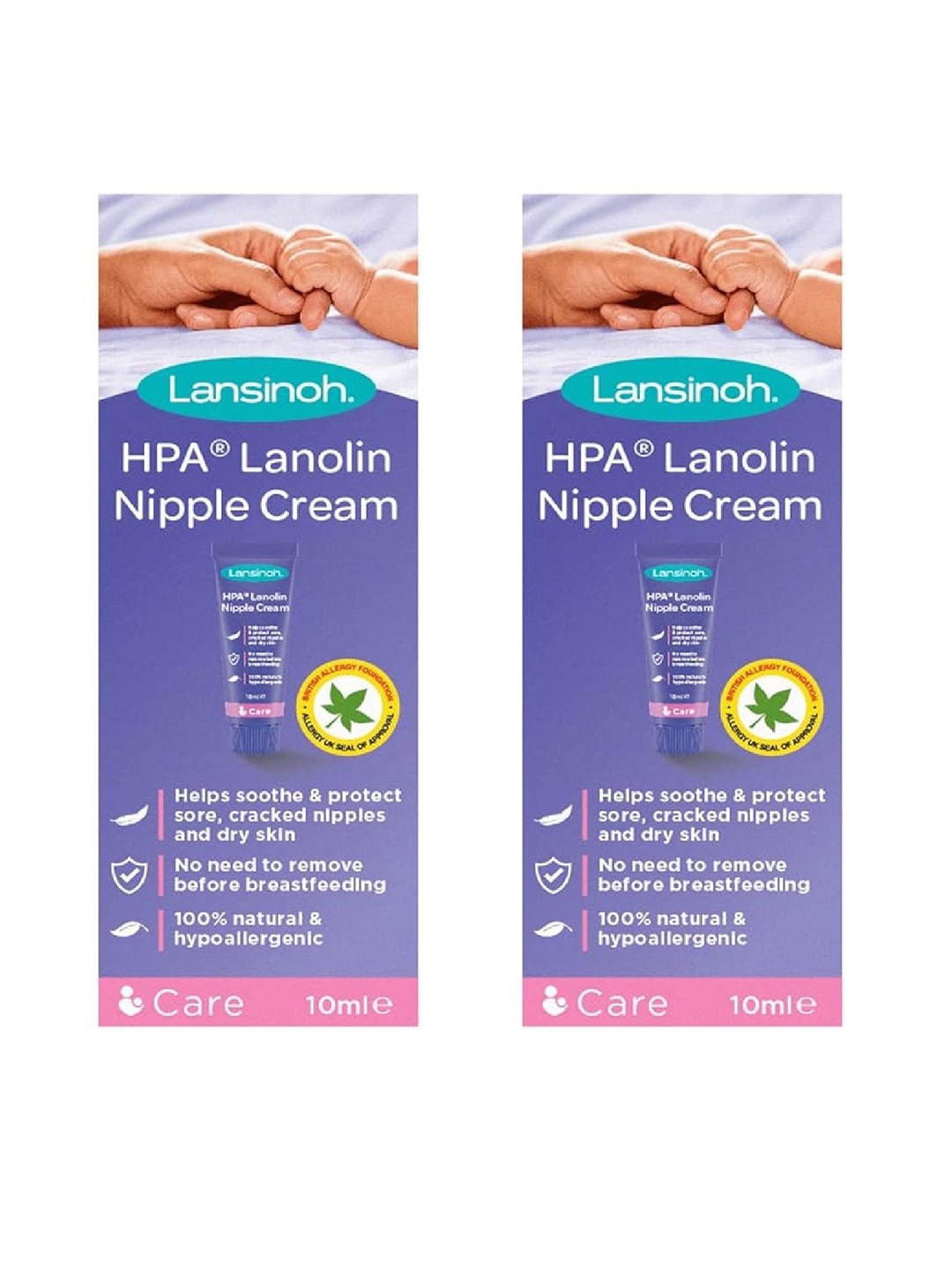 

Lansinoh Set Of 2 Lanolin For Breastfeeding Organic Nipple Cream - 10 ml Each, Blue