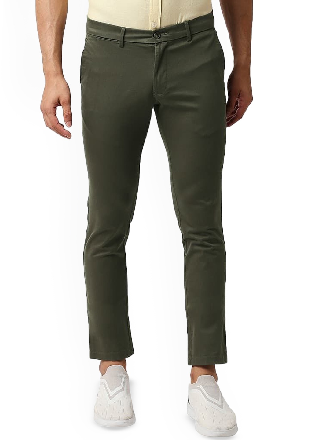 

Basics Men Comfort Low-Rise Trousers, Olive