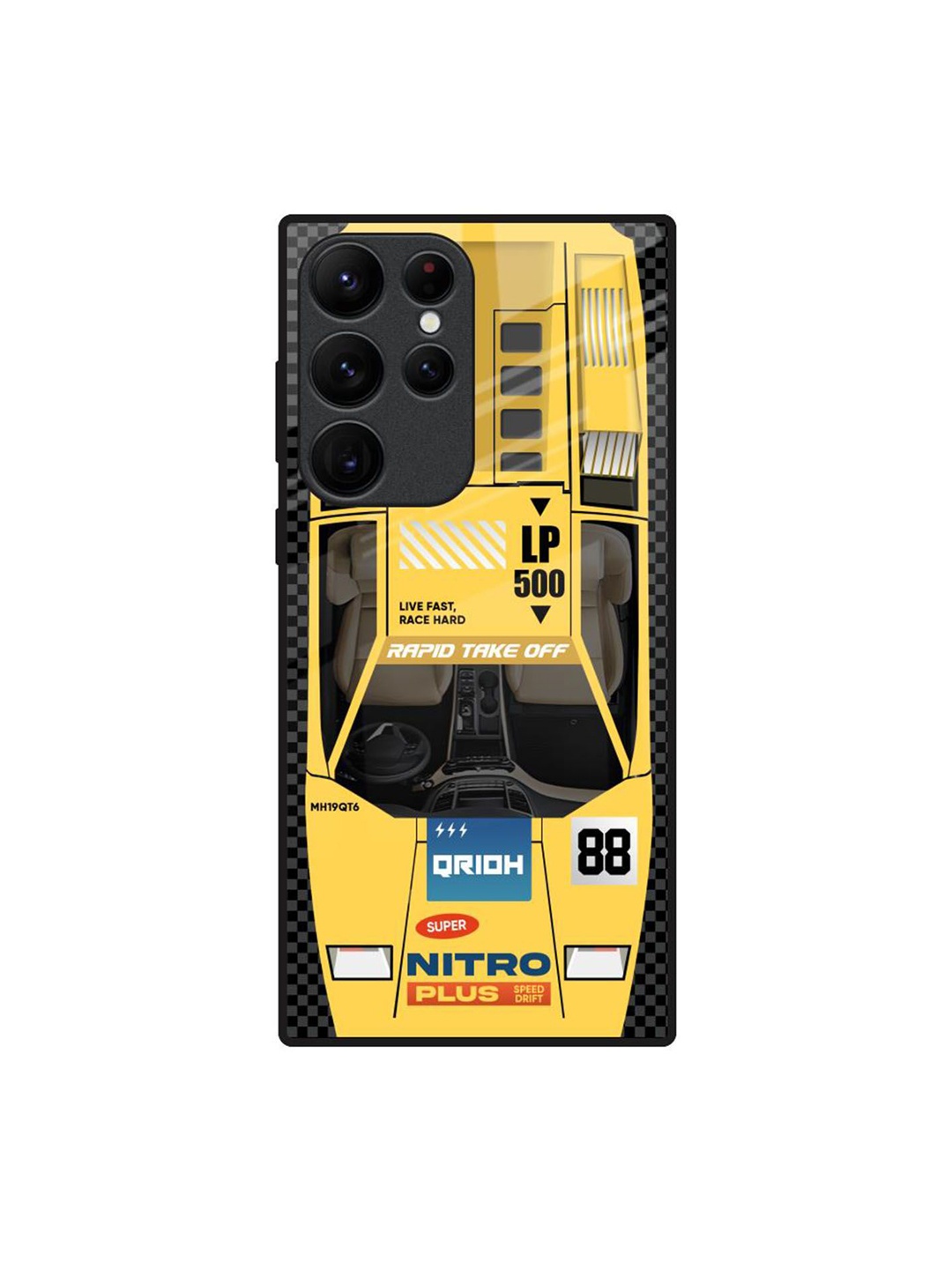

QRIOH Yellow Racing Car Printed Samsung Galaxy S22 Ultra Back Case