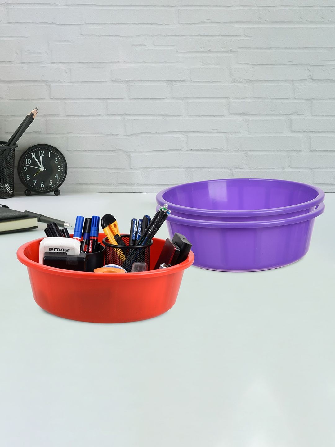 

Kuber Industries Purple & Red 3 Pieces Regular Multi-Utility Organisers