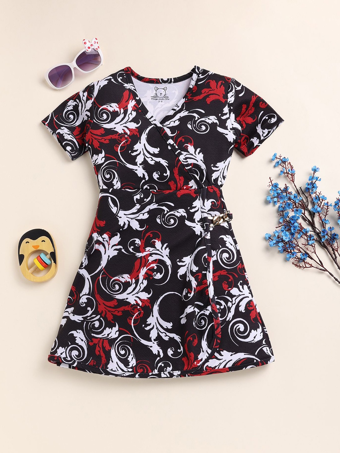 

YK Floral Print Fit & Flare Dress, Multi