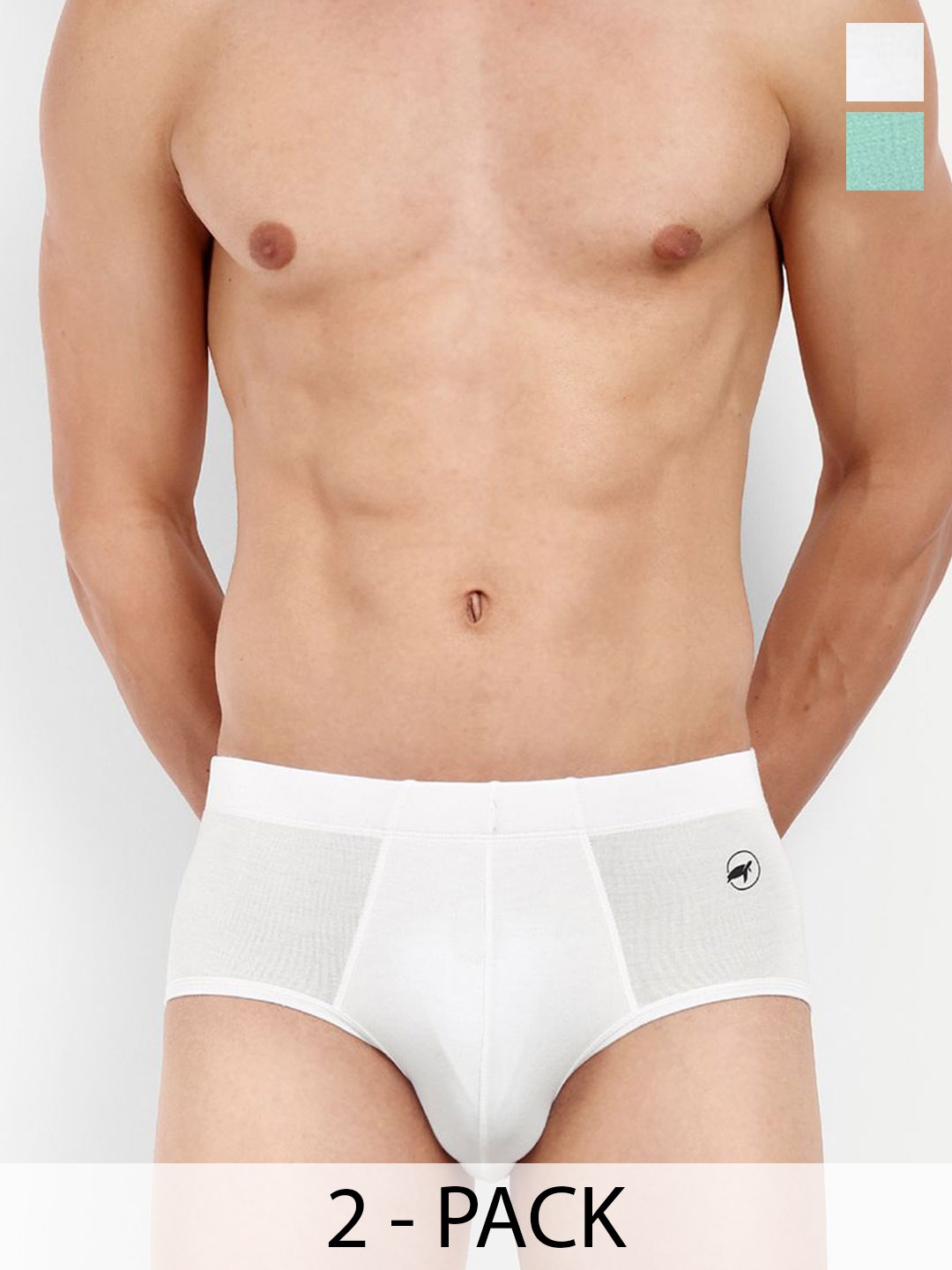 

LOGGERHEAD Pack Of 2 Cotton Hipster Briefs LHIB012-Mint-White, Green
