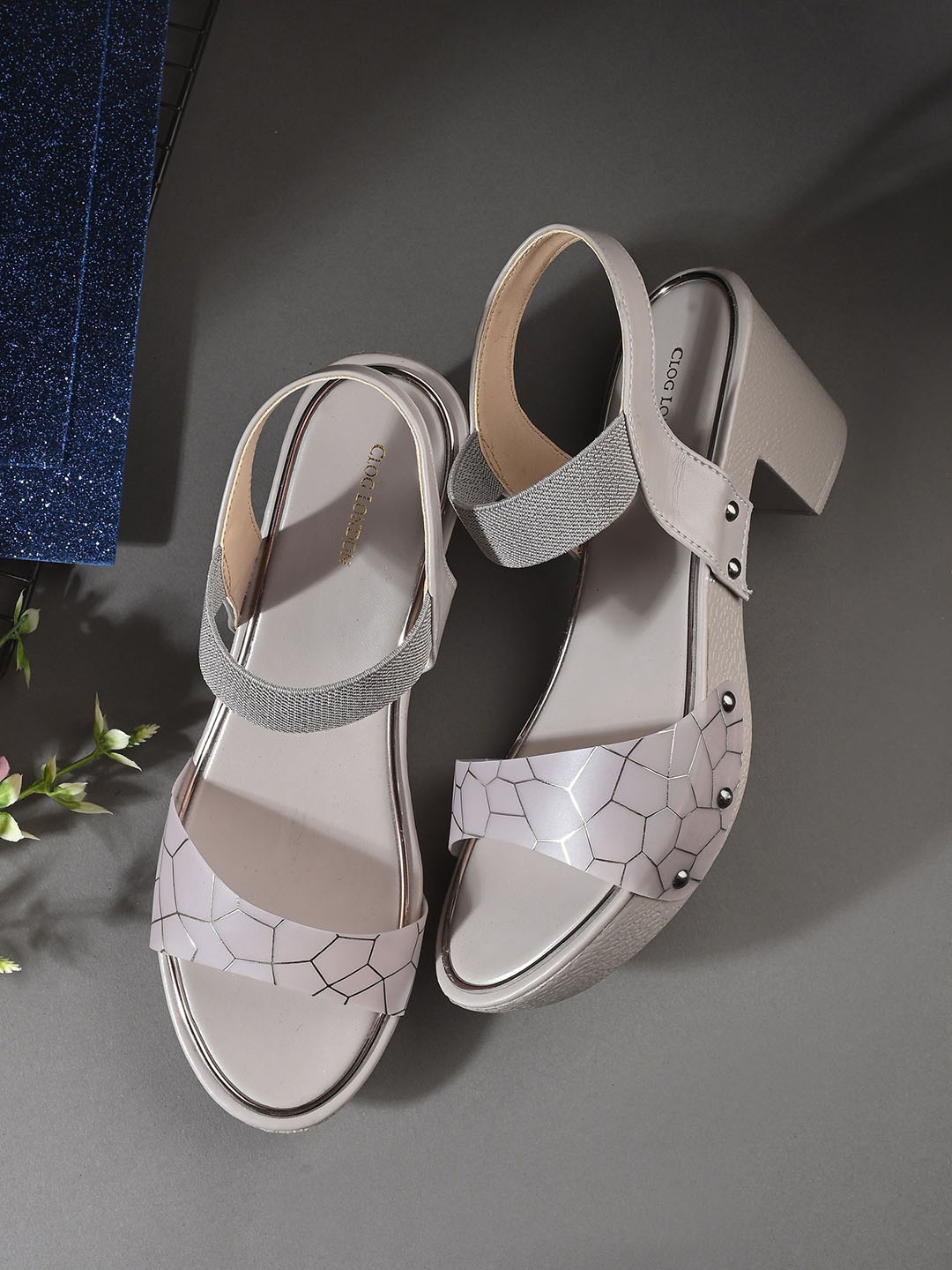 

CLOG LONDON Textured Block Heel Sandals, Pink