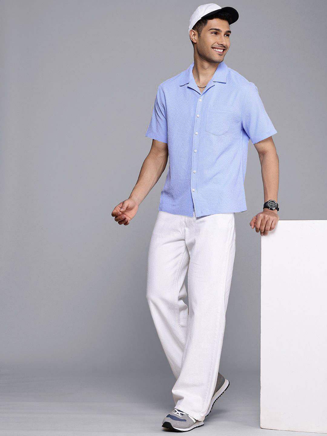 

Moda Rapido Men Standard Opaque Casual Shirt, Blue