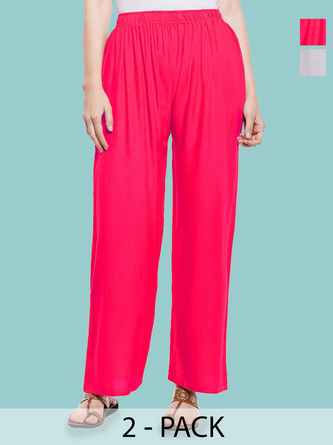 

Castle Lifestyle Women 2 Ethnic Palazzos, White