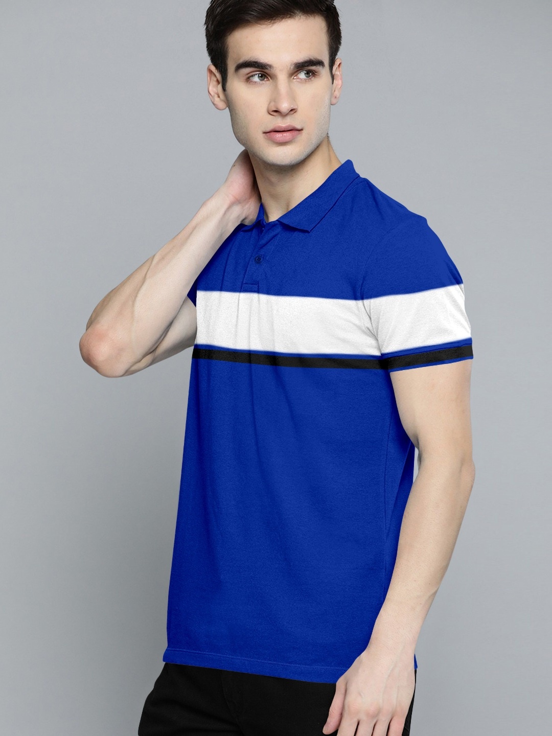 

Metronaut Men Colourblocked Polo Collar T-shirt, Blue