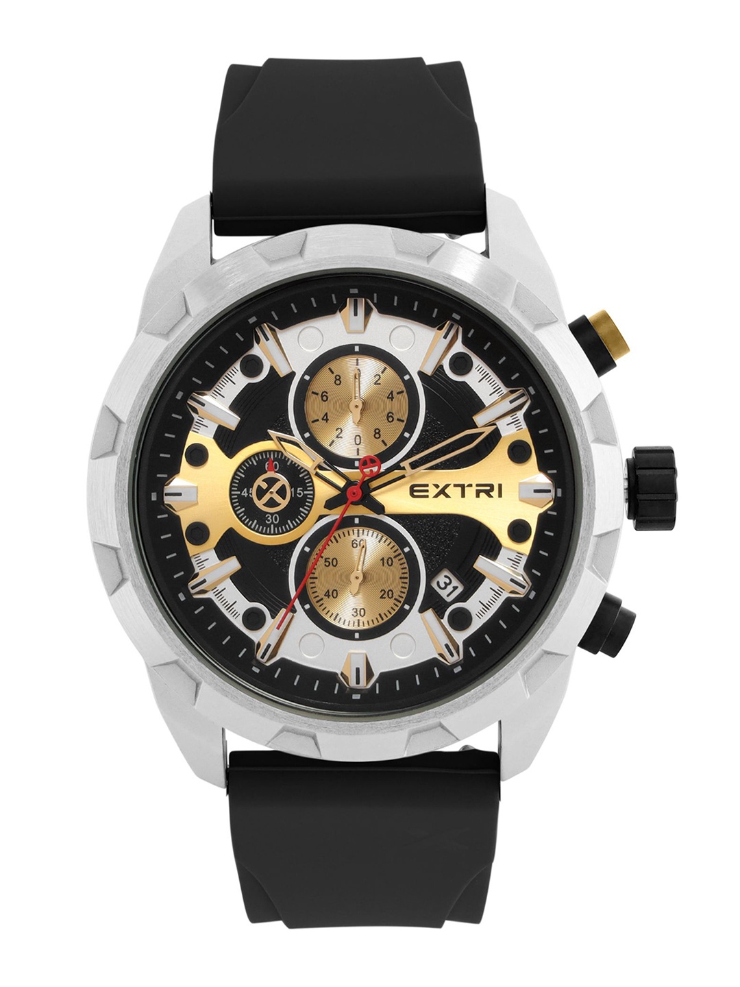 

EXTRI Men Dial & Straps Analogue Watch X6077-E, Gold