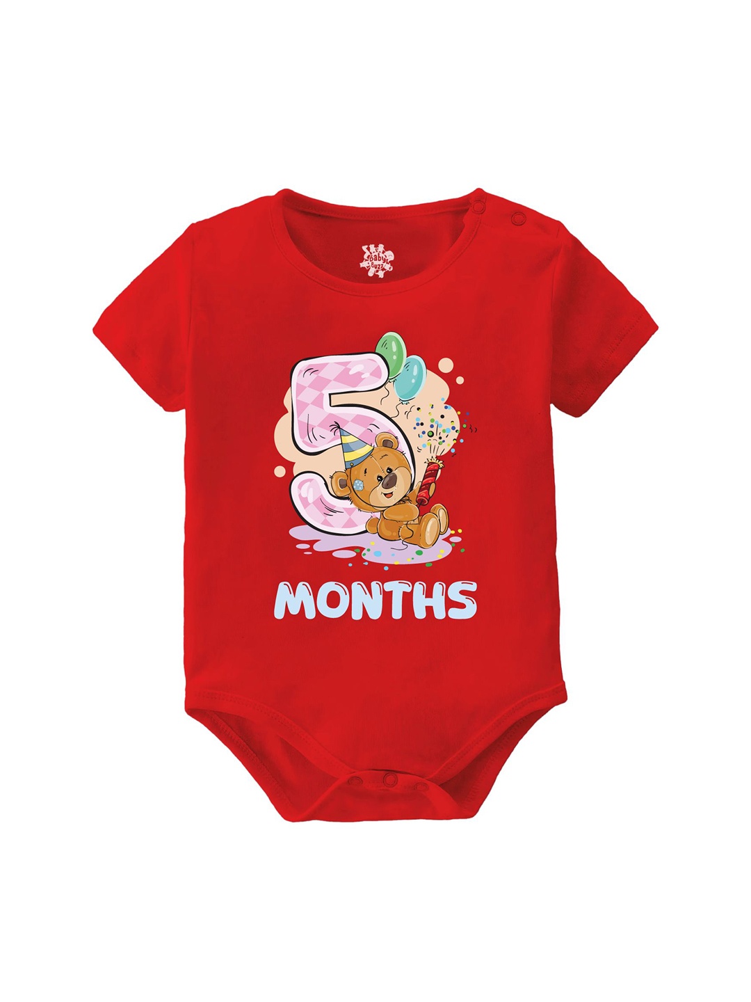 

Baby Buzz Infants Printed Pure Cotton Bodysuit, Red