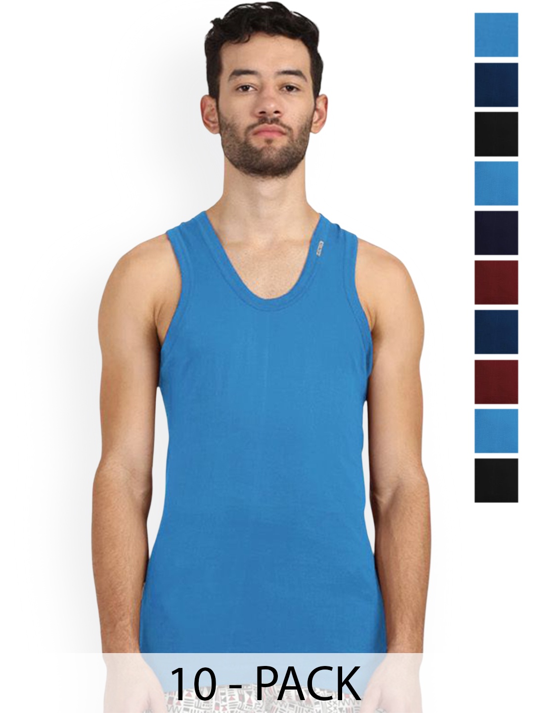 

Rupa Assorted Cotton Undershirt Vest Frontline-Color-Asst-RN-10-90, Blue