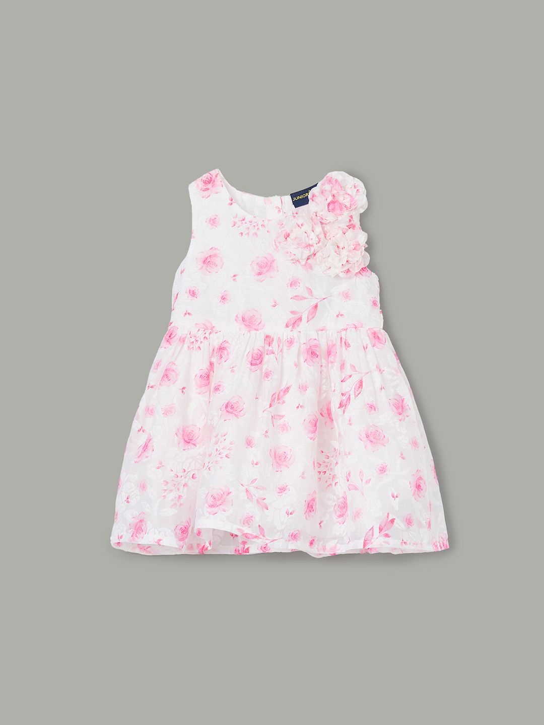 

Juniors by Lifestyle Girls Floral Printed A-Line Dress, White