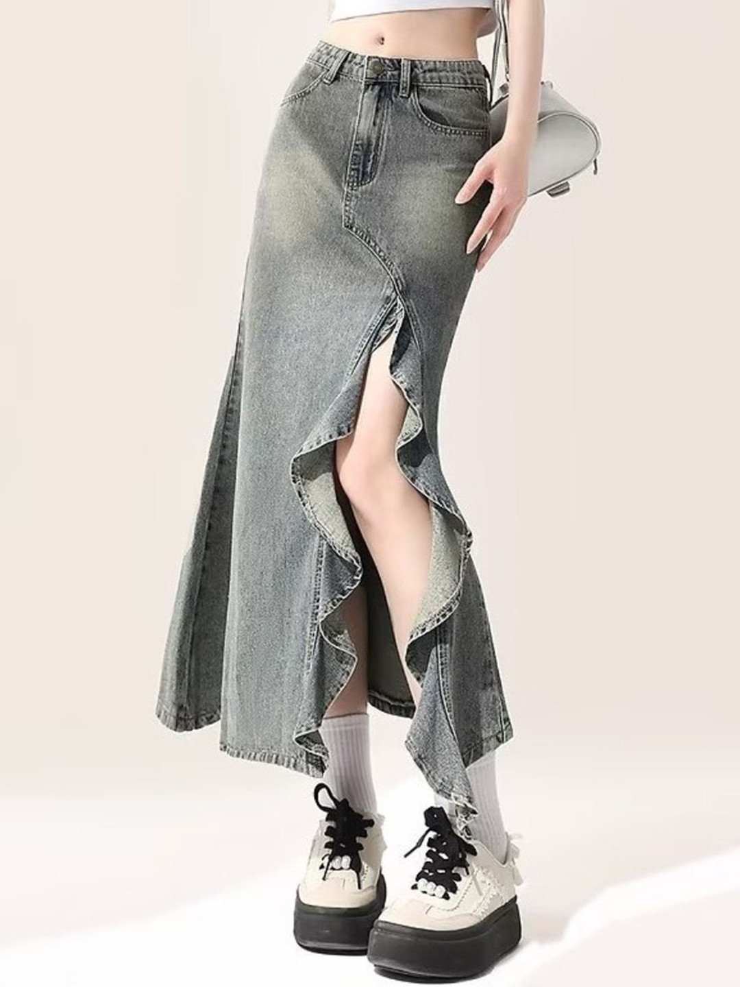 

StyleCast A-Line Midi Skirt, Grey