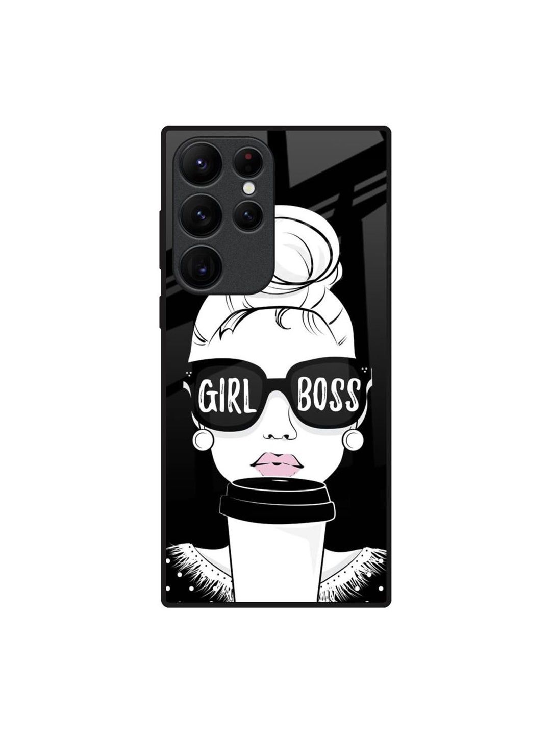 

QRIOH Girl Boss Printed Samsung Galaxy S22 Ultra Back Case, Black