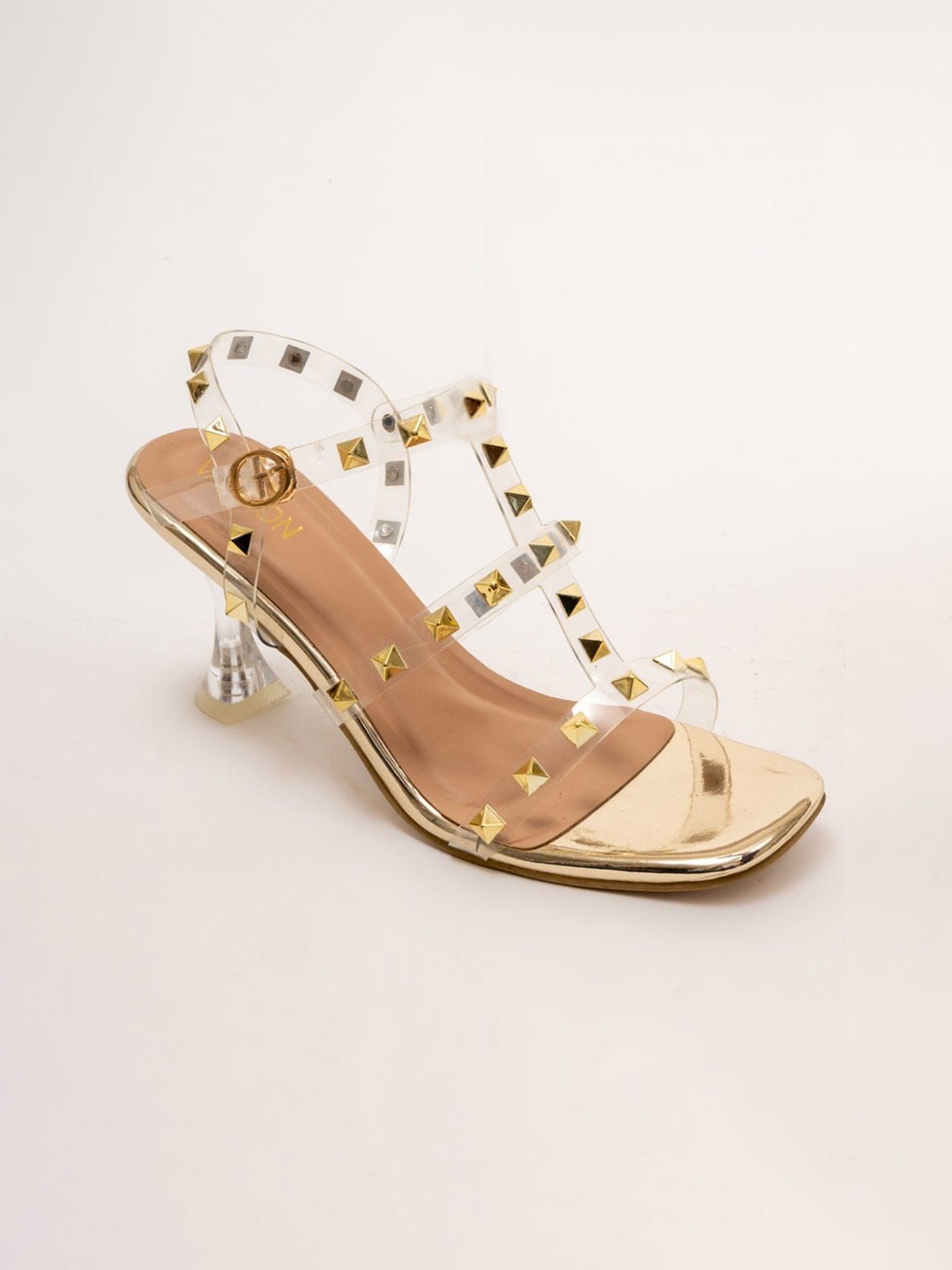 

VANSON SHOES Women Embellished Block, Gold