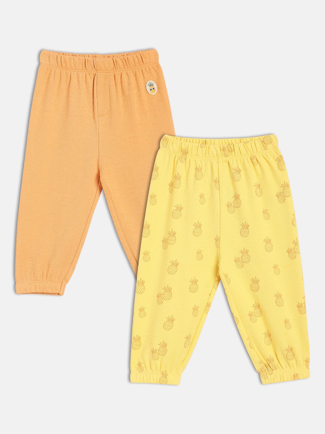 

MINI KLUB Boys Pack Of 2 Printed Joggers Trousers, Yellow