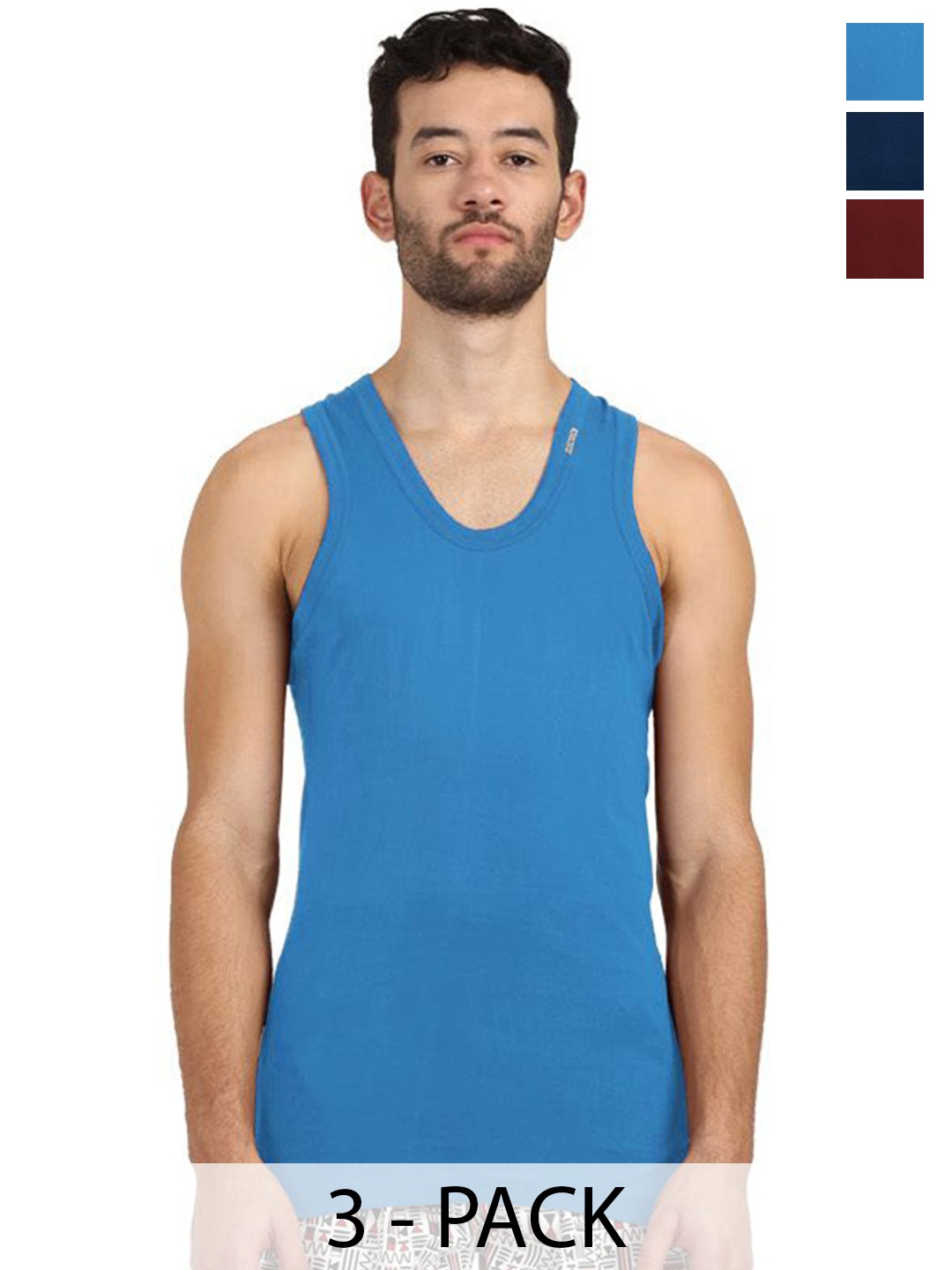 

Rupa Pack Of 3 Assorted Cotton Undershirt Vest Frontline-Color-Asst-RN-3-90