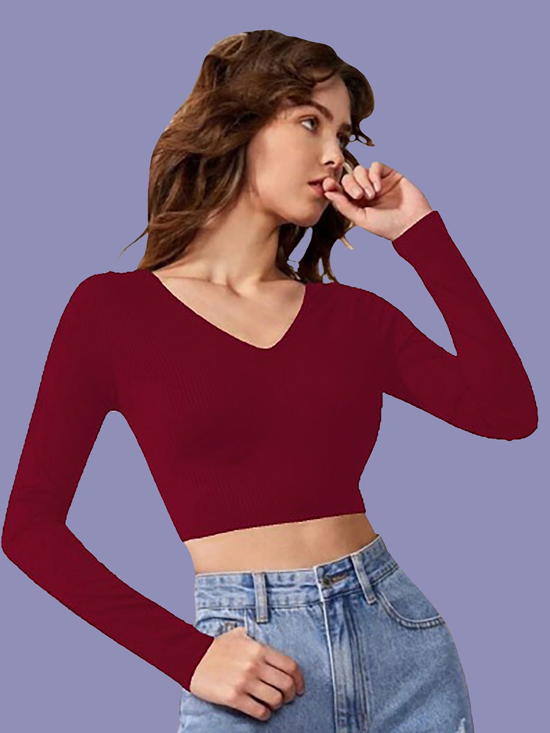 

Dream Beauty Fashion Crop Top, Maroon