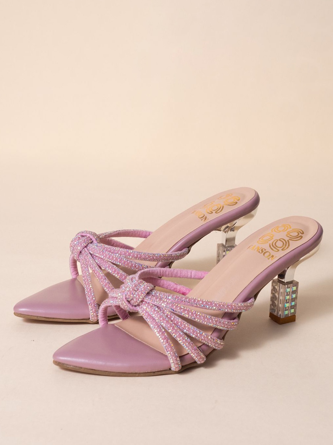 

VANSON SHOES Women Slim Heeled Sandals, Purple