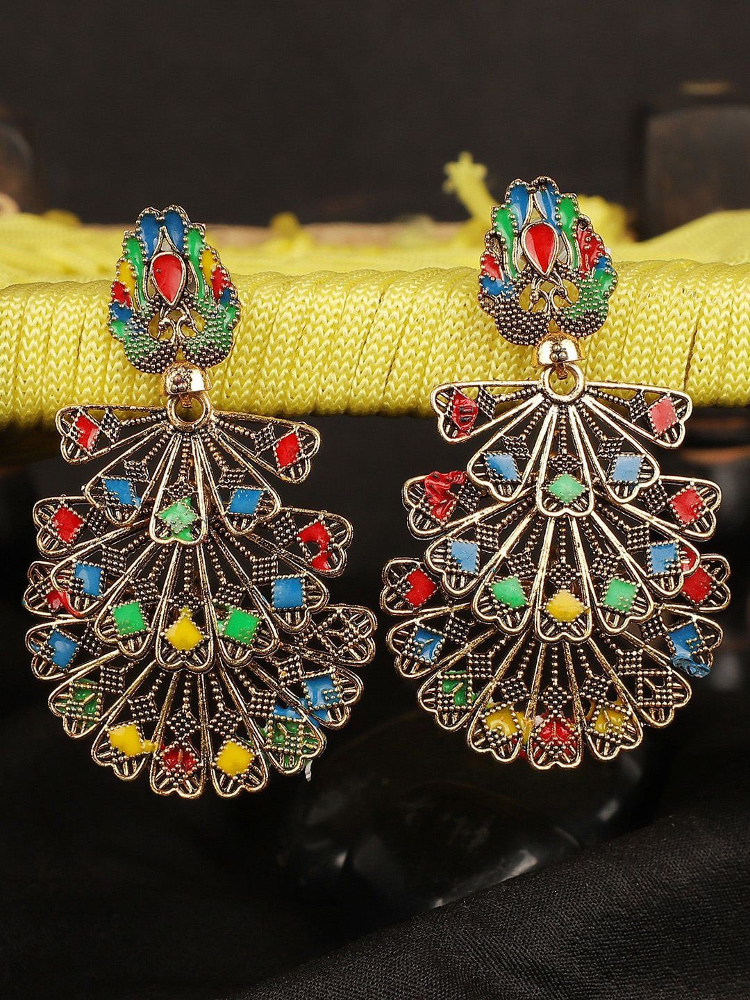 

Anouk Gold-Plated Peacock Shaped Drop Earrings