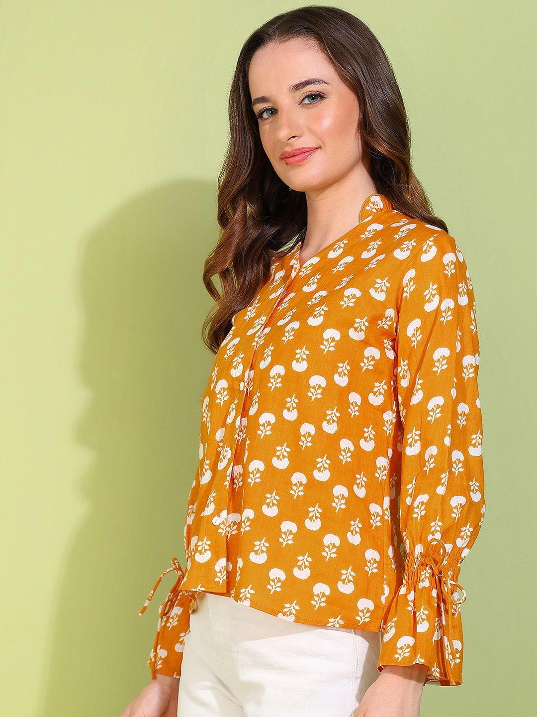 

DressBerry Women Polka Dot Opaque Printed Casual Shirt, Mustard