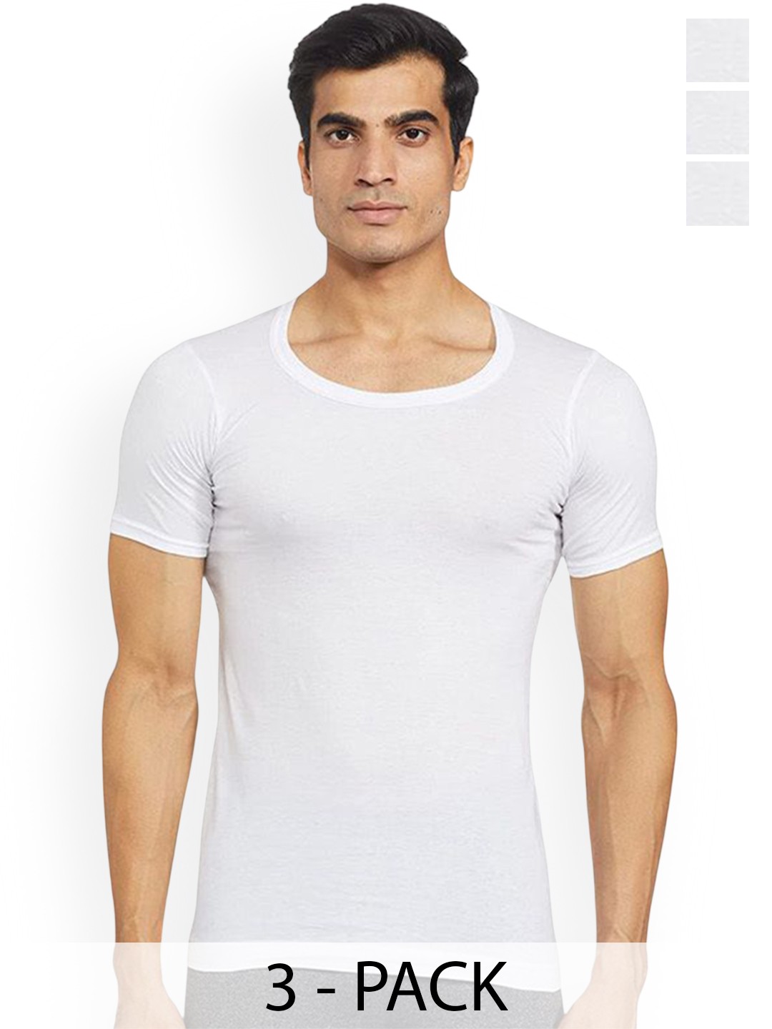 

Rupa Pack Of 3 Innerwear Vests Frontline-Sky-White-RNS-3-80
