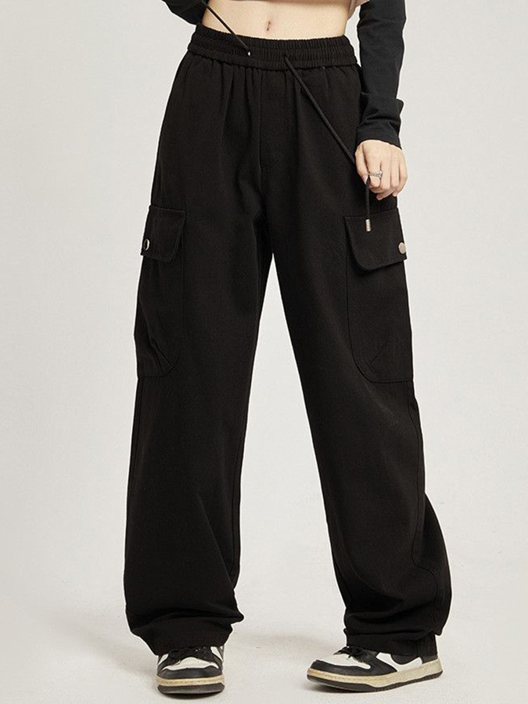 

DressBerry Women Cargos Track Pants, Black