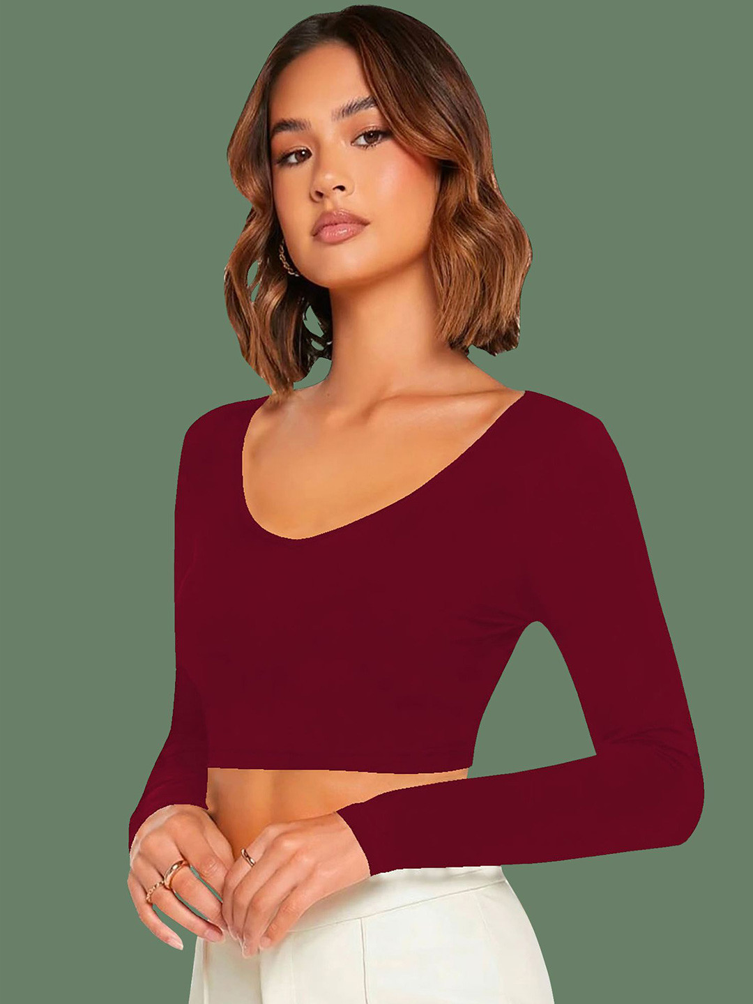 

Dream Beauty Fashion Crop Top, Maroon