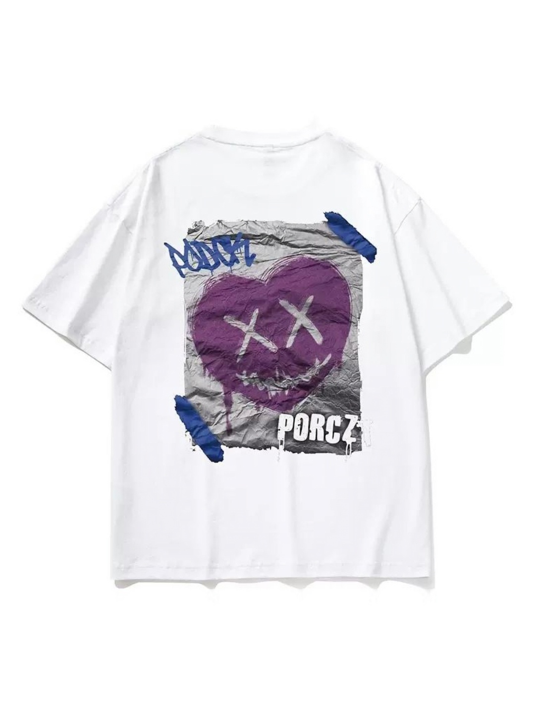 

HERE&NOW Men Graphic Printed Round Neck Oversized T-shirt, White