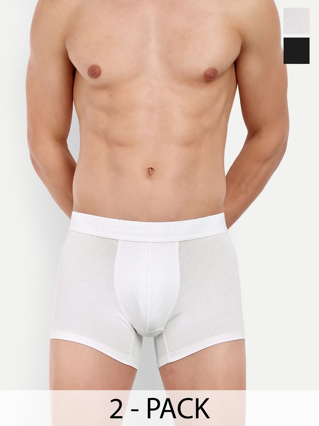 

LOGGERHEAD Pack Of 2 Cotton Long Trunks LHFT004-Black-White