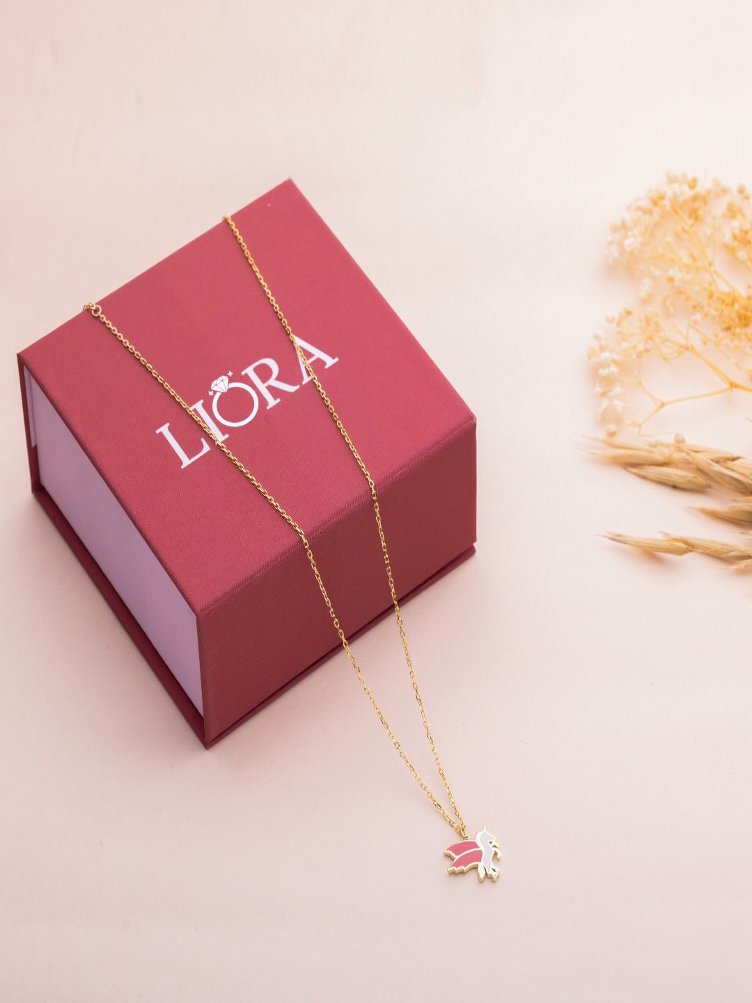 

LIORA 925 Silver Jewellery Sterling Silver Gold Plated Unicorn Pendant With Chain