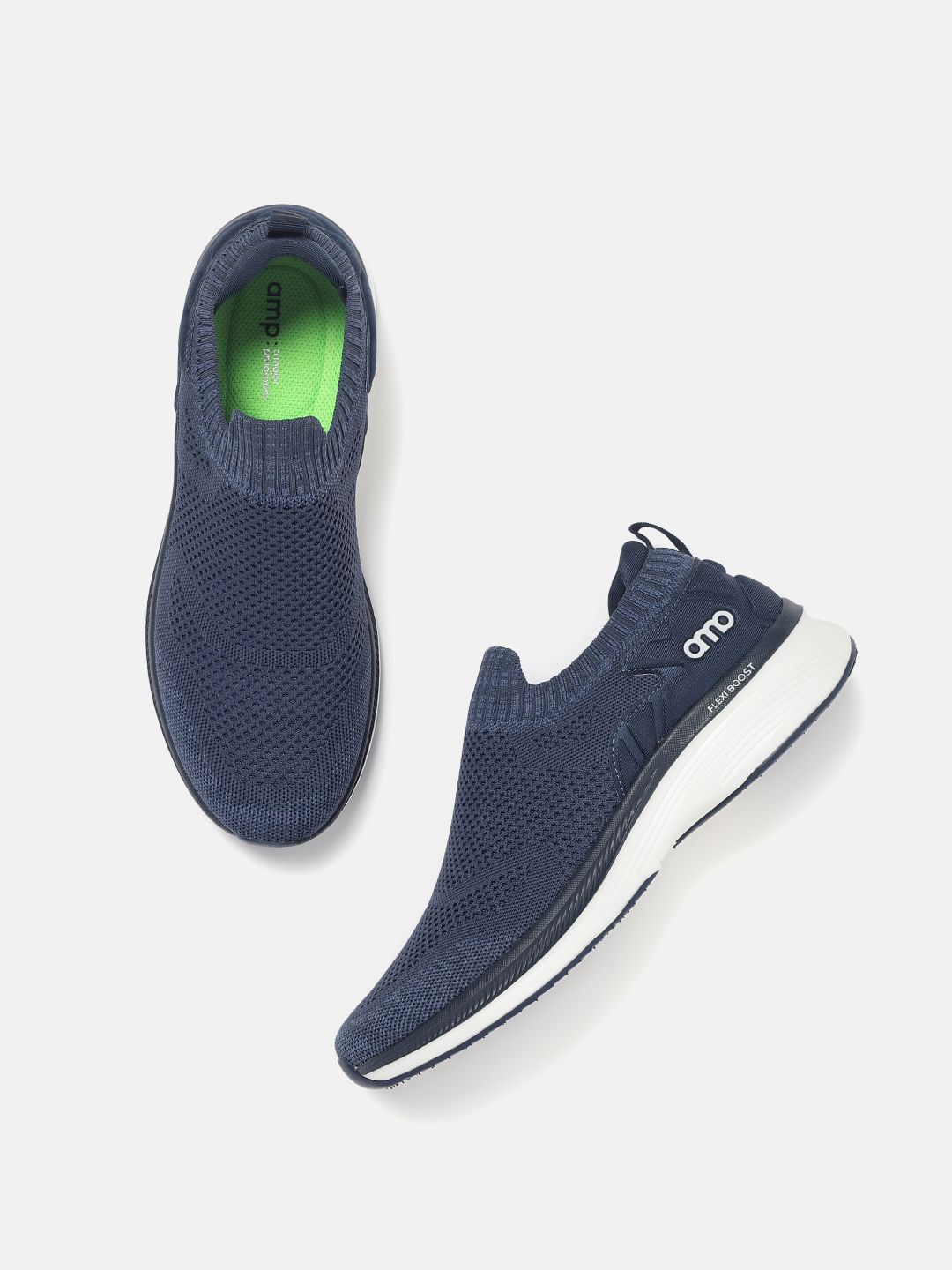 

AMP Men Training or Gym Non-Marking Shoes, Navy blue