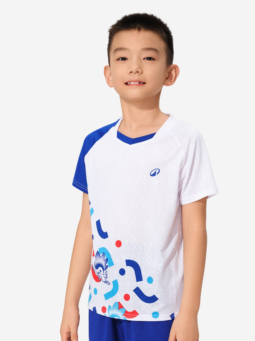 

PERFLY By Decathlon Boys Graphic Printed V-Neck T-shirt, White