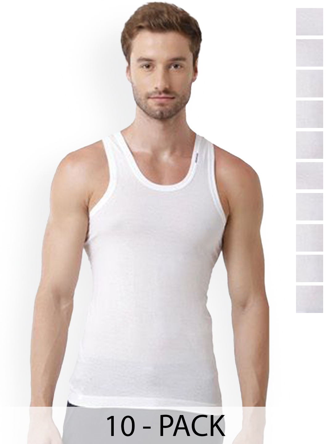 

Rupa Pack Of 10 Cotton Undershirt Vests Frontline-White-Vest-RN-10-105