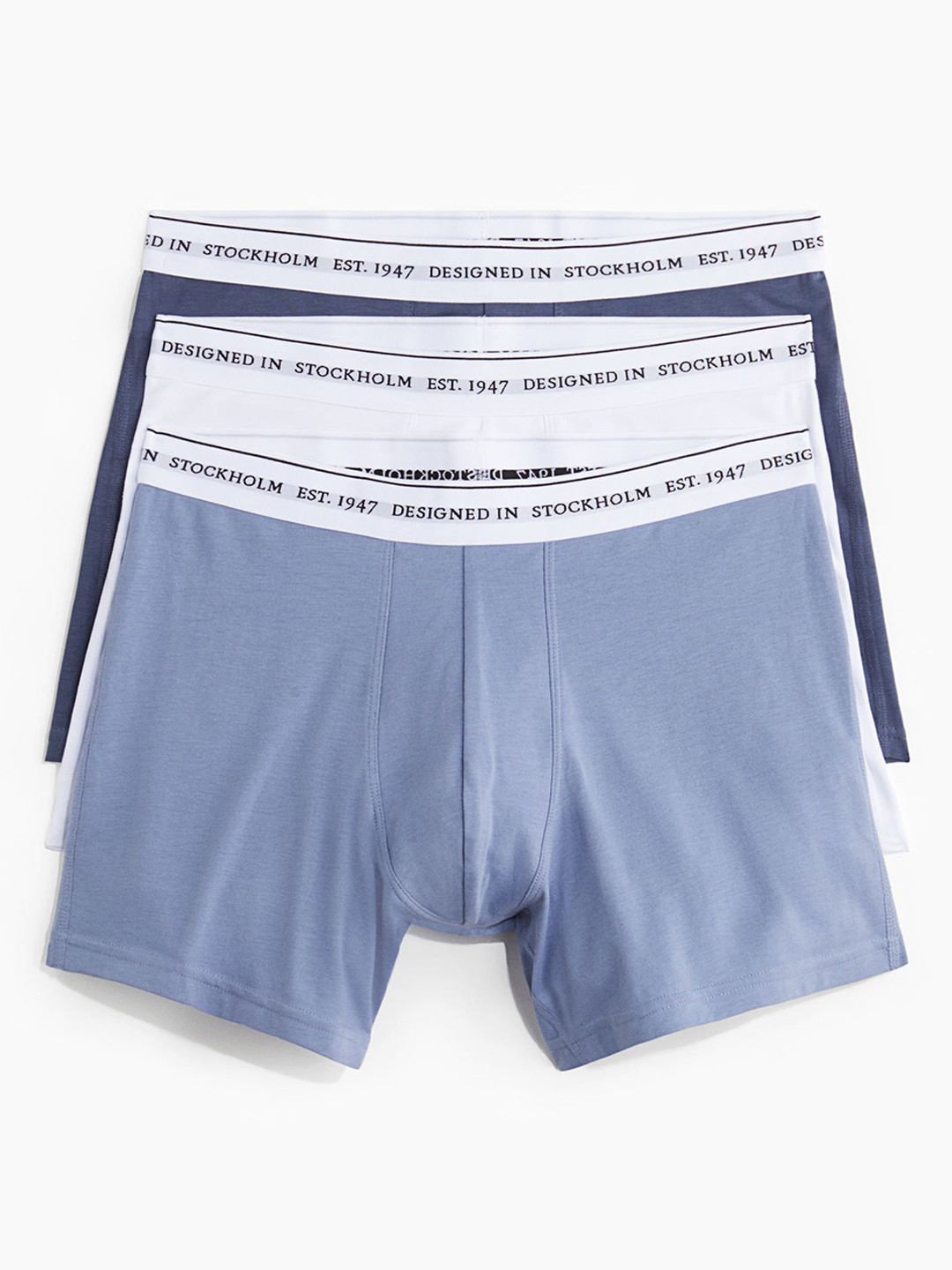 

H&M 3-Pack COOLMAX Mid Trunks, Blue