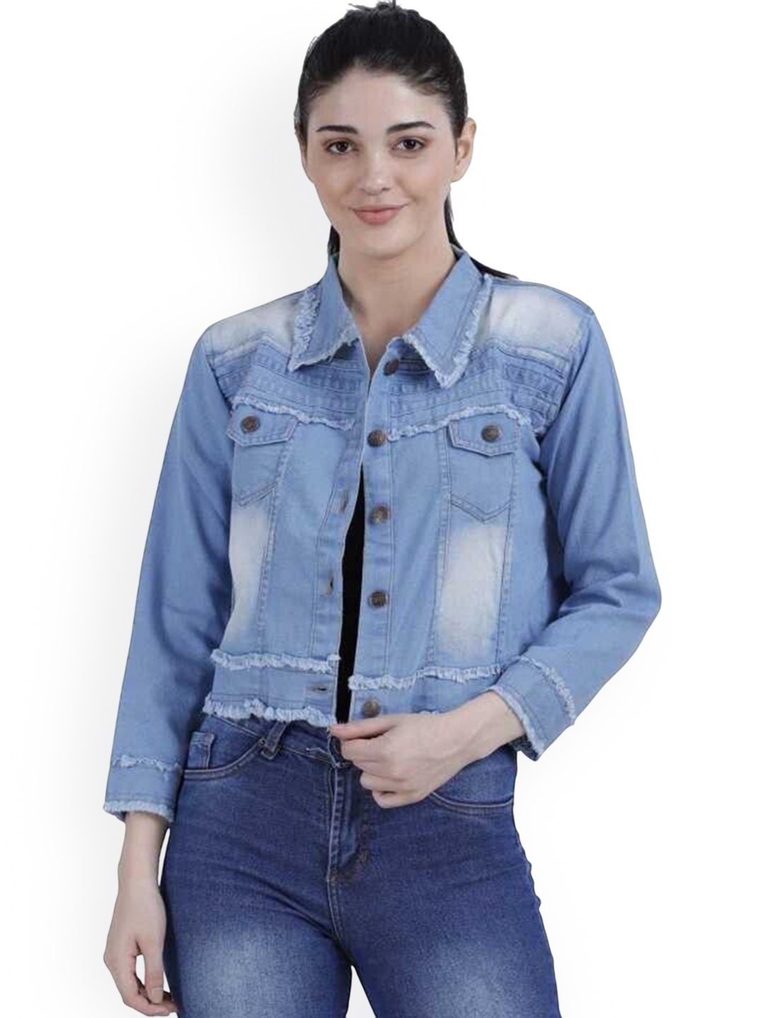 

KASHIAN Women Denim Jacket, Blue