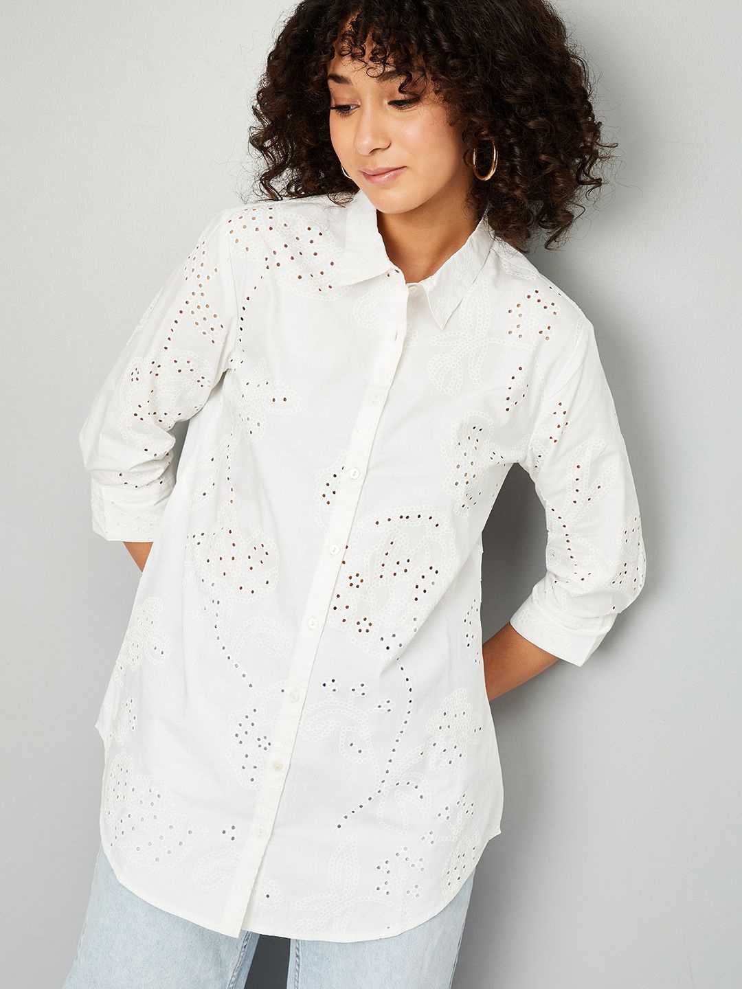 

max Shirt Collar Tunic, White