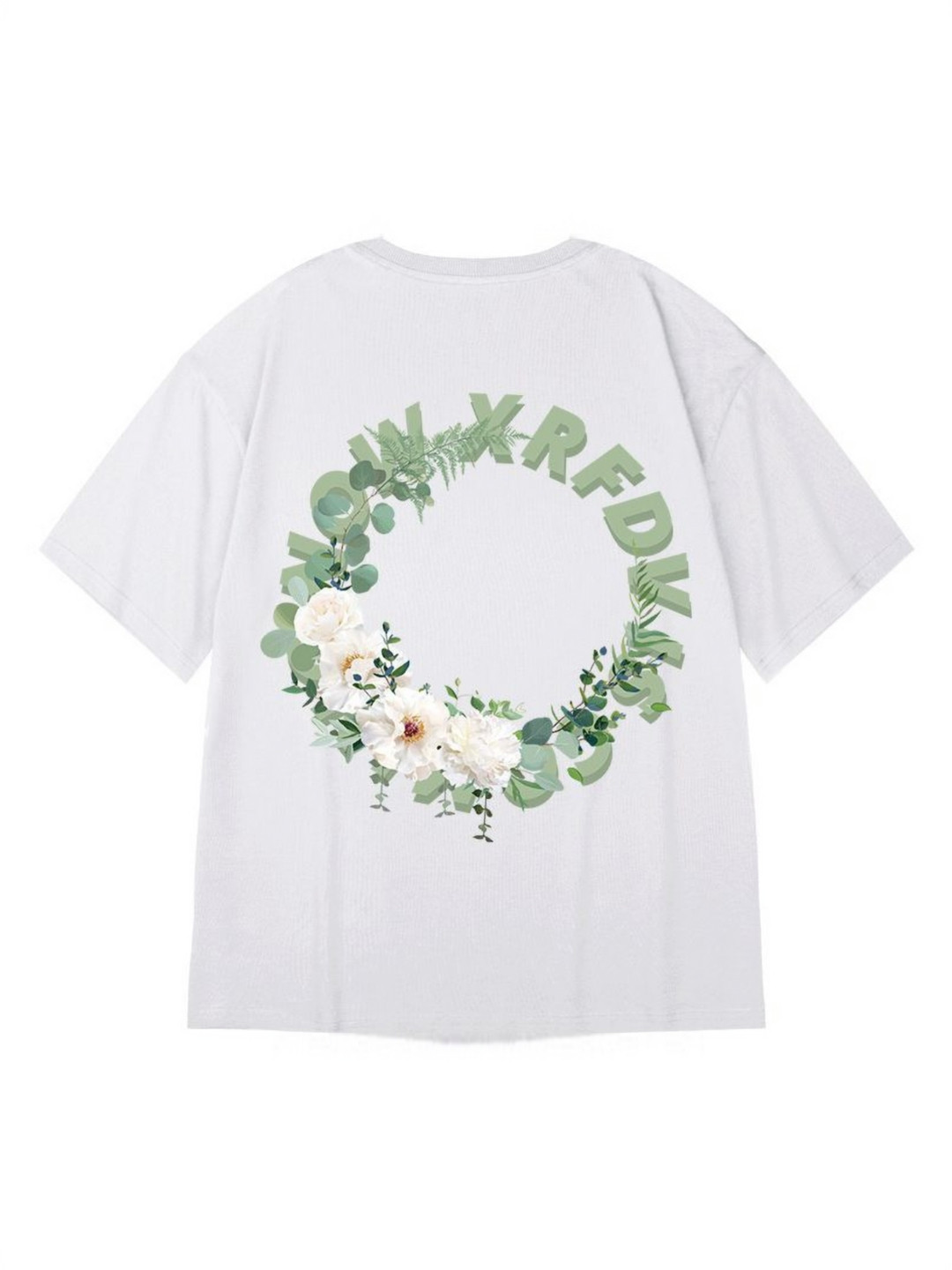 

HERE&NOW Men Typography Printed Round Neck Oversized T-shirt, White
