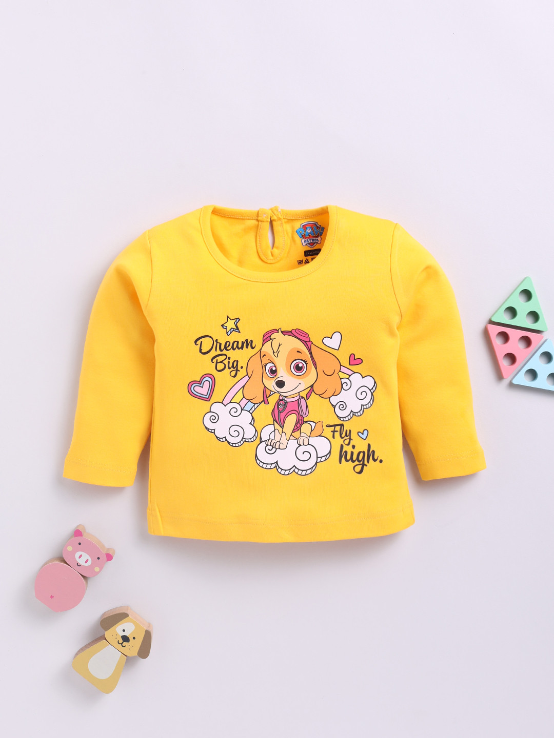 

YK X Tinyo Infant Girls Graphic Printed Cotton Top, Yellow