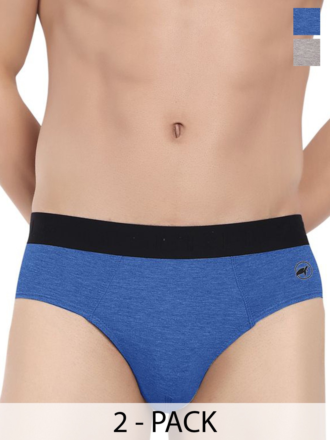 

LOGGERHEAD Pack Of 2 Cotton Hipster Briefs LHFB004-Anthra-Blue, Grey