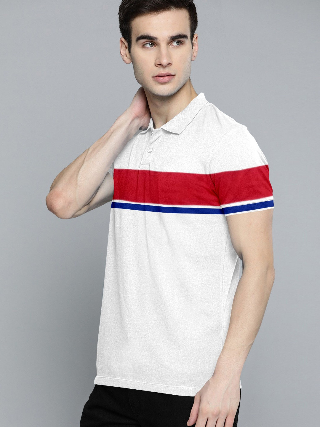 

Metronaut Men Colourblocked Polo Collar T-shirt, White