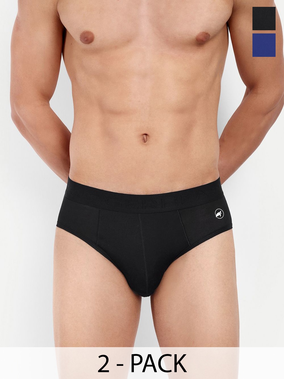 

LOGGERHEAD Pack Of 2 Cotton Hipster Briefs LHMB002-E.Blue-Black