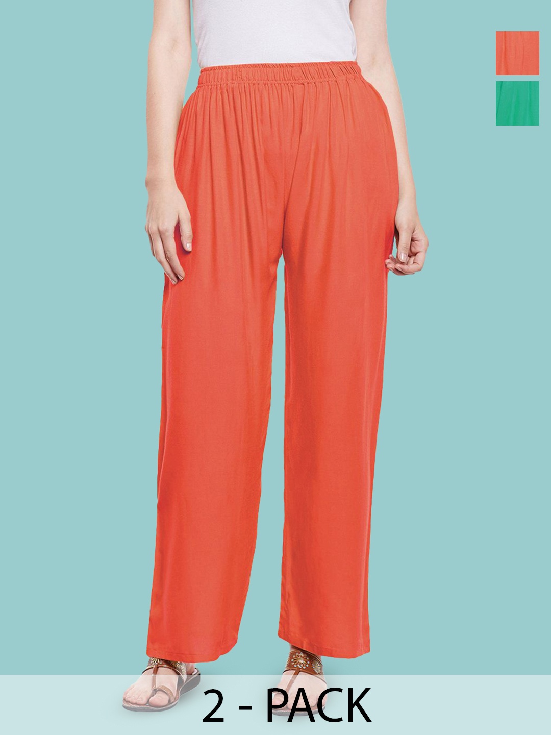 

Castle Lifestyle Women 2 Ethnic Palazzos, Sea green