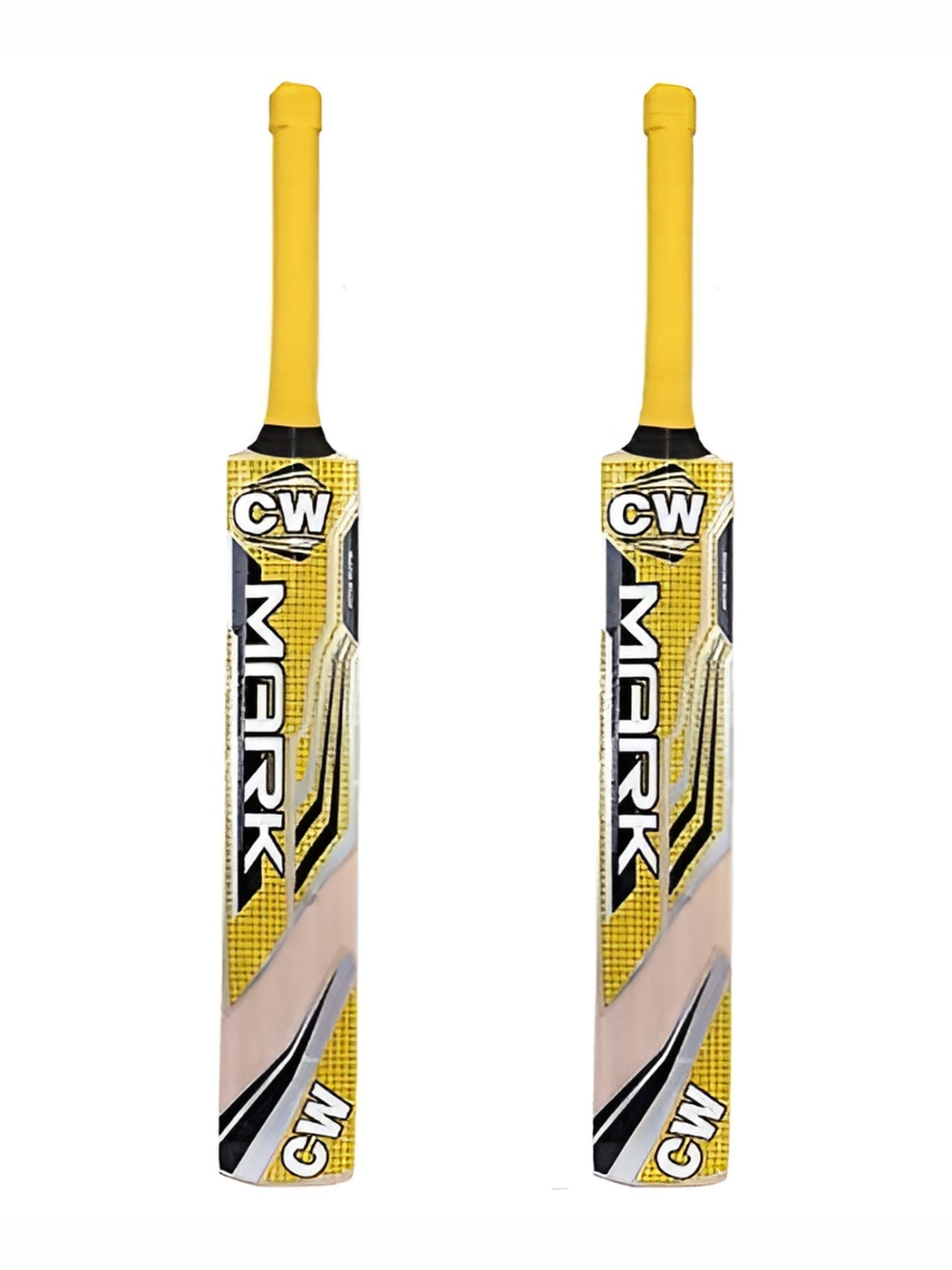 

CW Set of 2 Kashmir Willow Light Weight Leather Ball Cricket Bats, Yellow