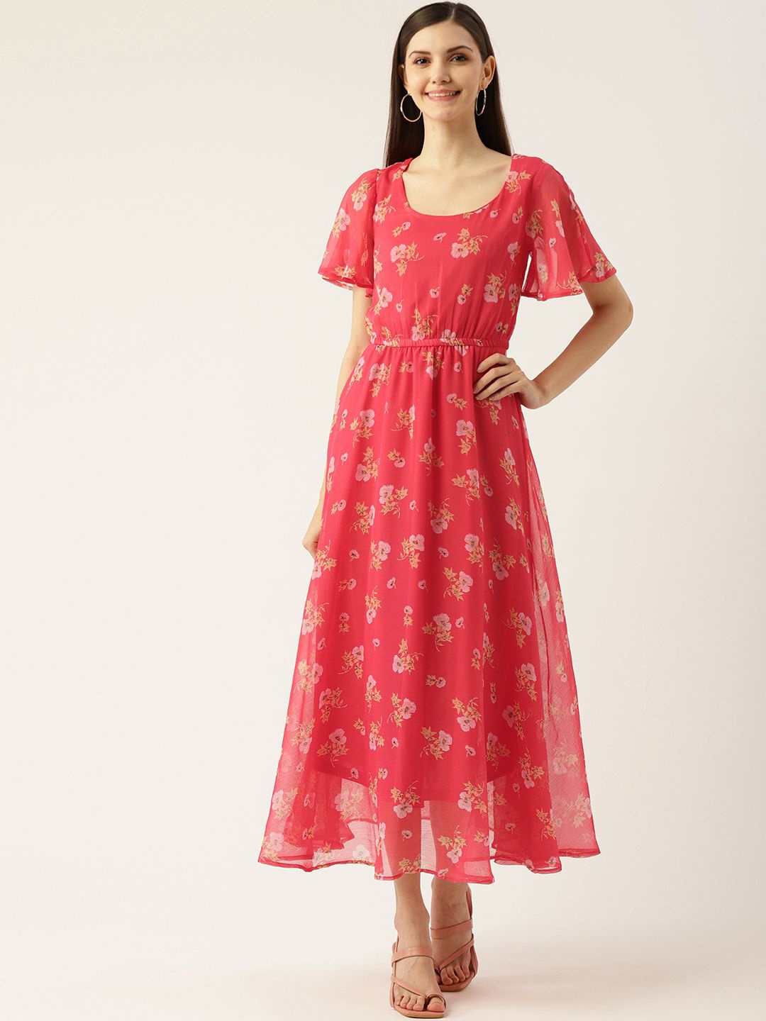 

Chemistry Women Floral Printed Fit-Flare Midi Dress, Red