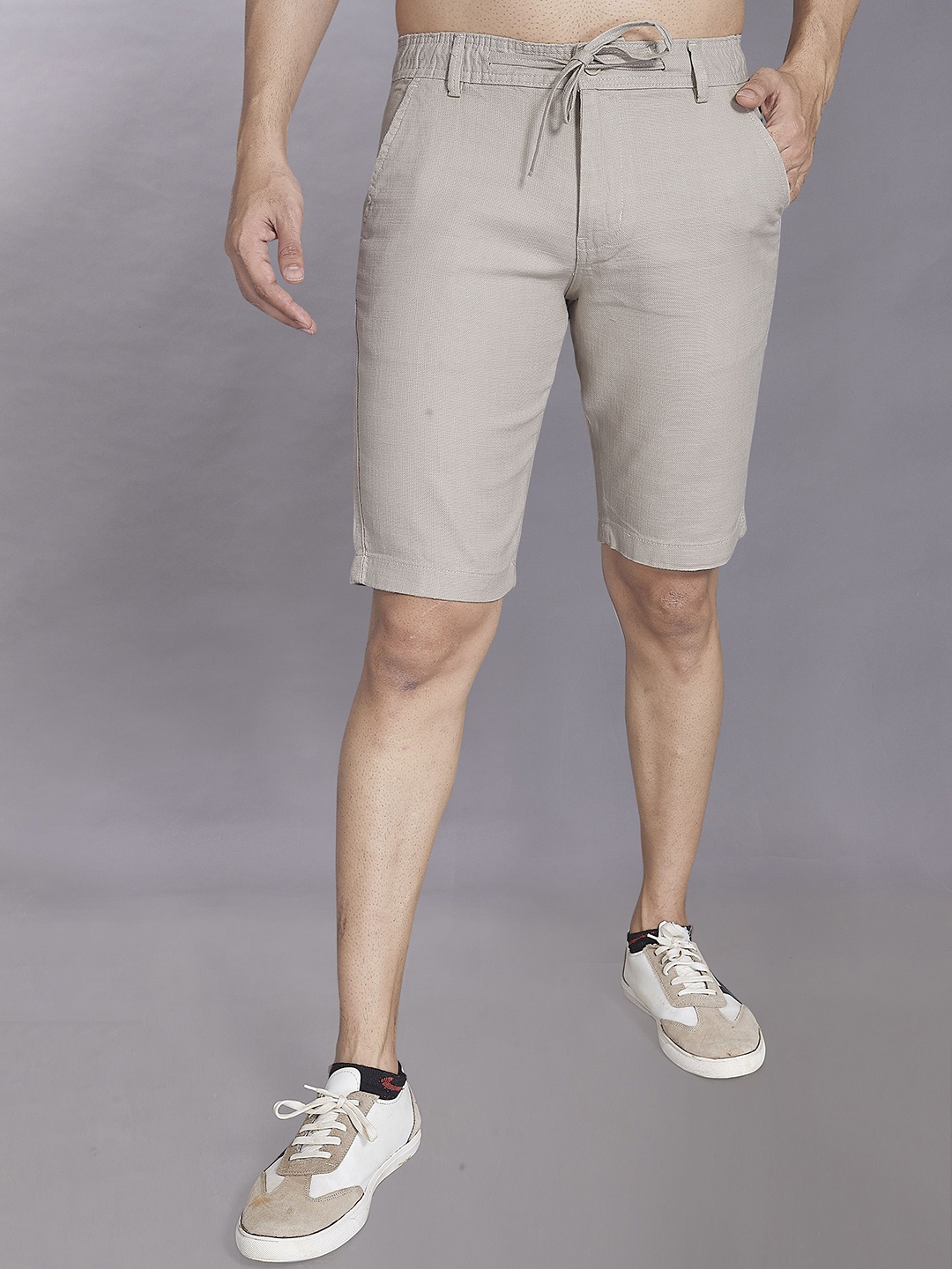 

DIVISIVE Men Relaxed Fit Mid-Rise Shorts, Beige
