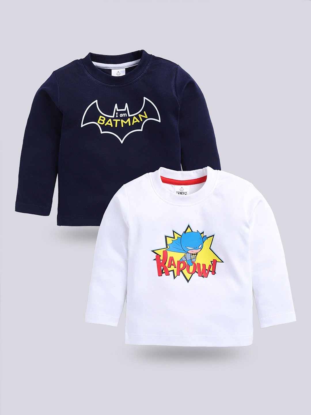 

YK X Tinyo Infant Boys Pack of 2 Pure Cotton Batman Printed T-shirt, Multi