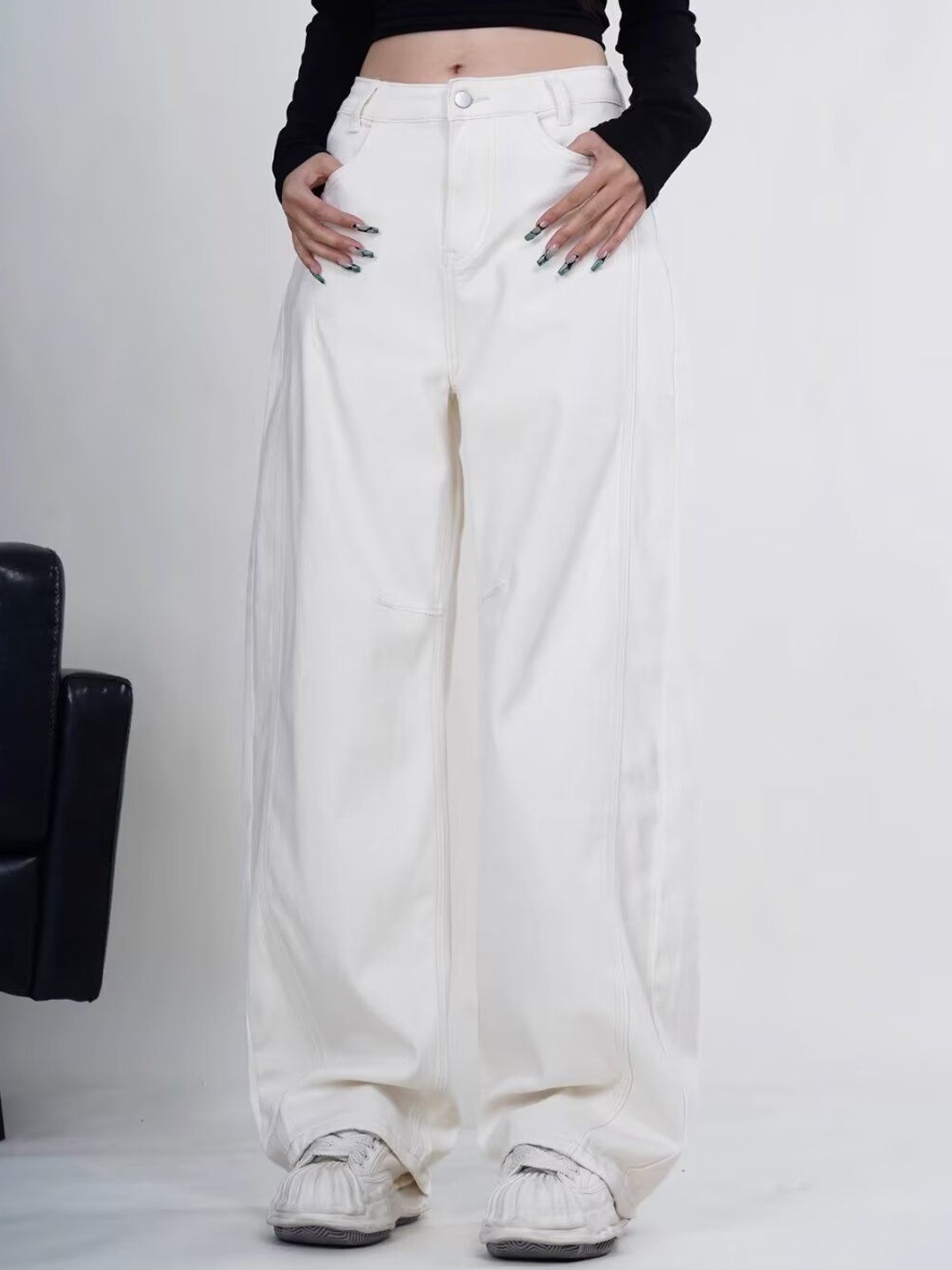 

StyleCast Women Cotton Baggy No Fade Jeans, White