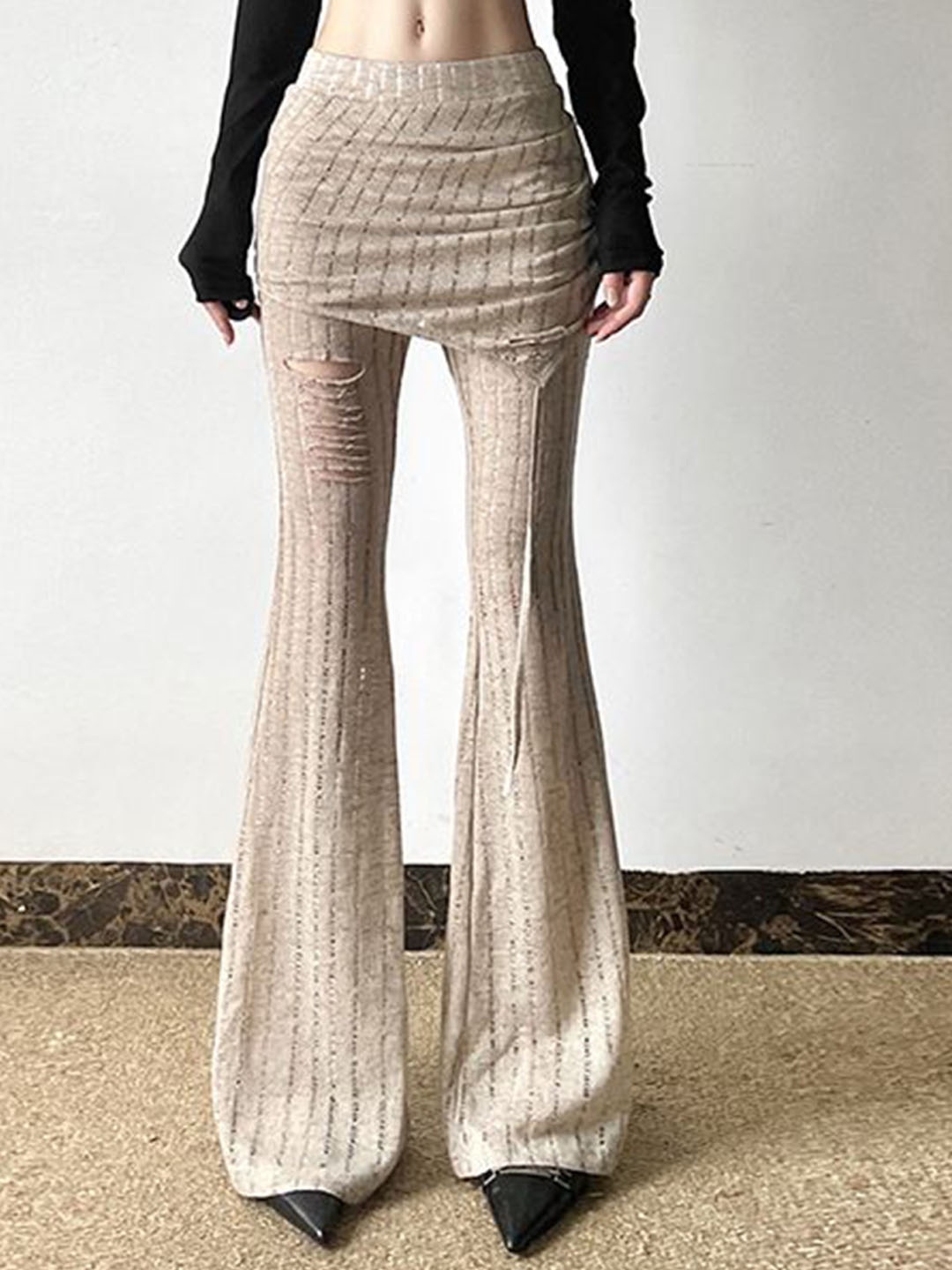 

StyleCast Women Flared Trousers, Beige