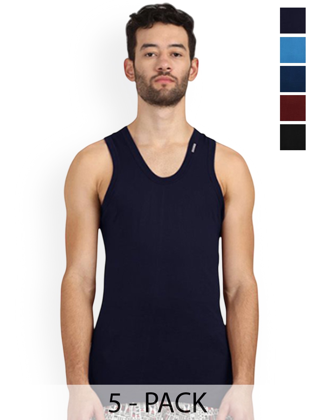 

Rupa Assorted Cotton Undershirt Vest Frontline-Color-Asst-RN-5-90, Blue
